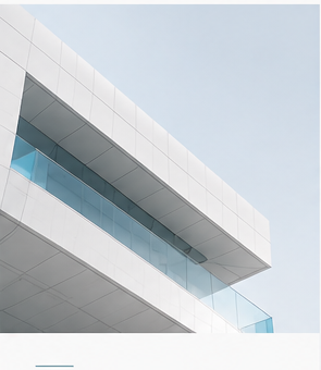 Modern architectural structure with clean white lines