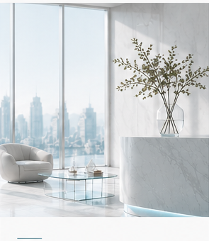 Bright modern office space with cityscape view